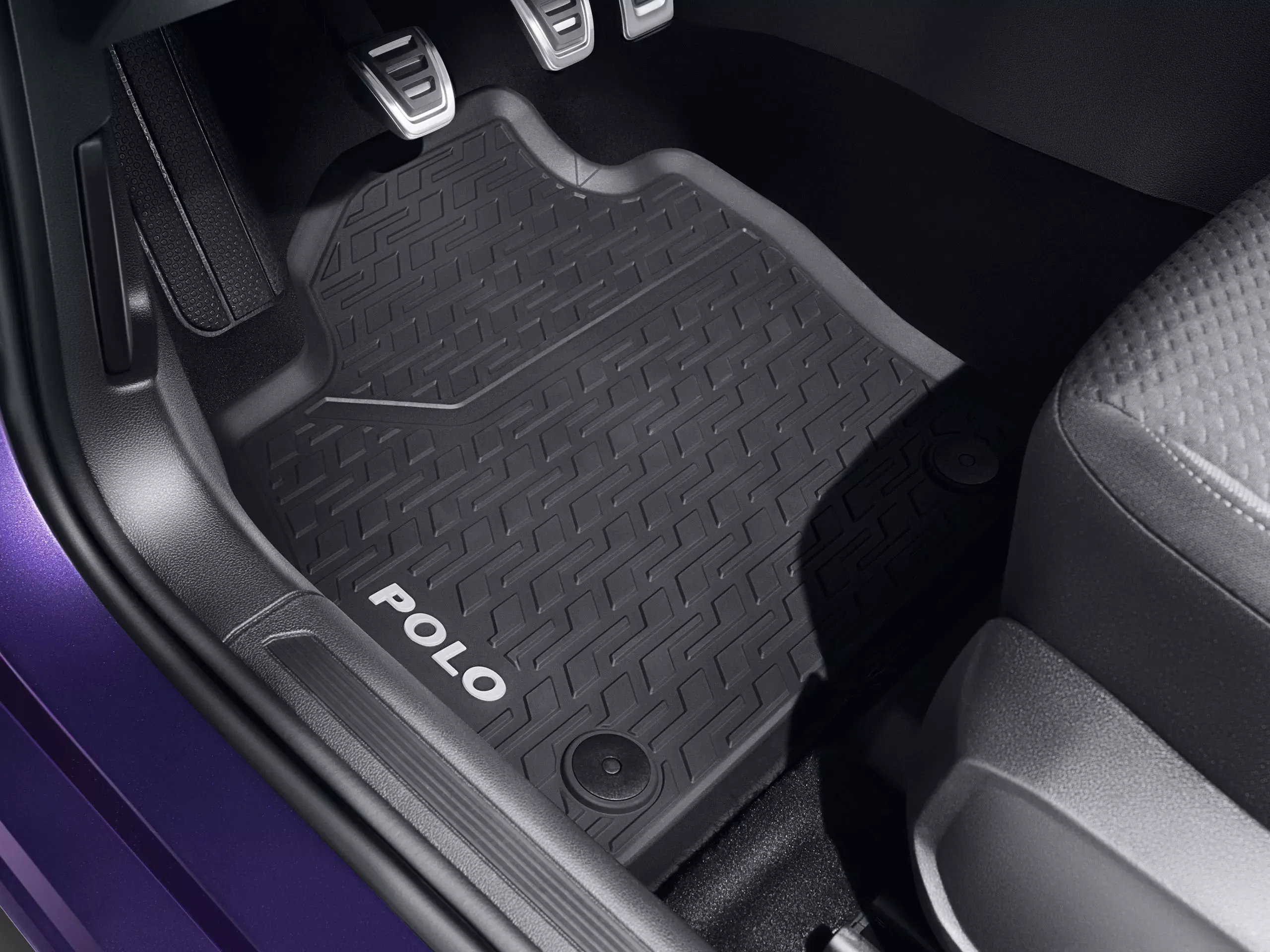 Rubber floor mats, Front, Black